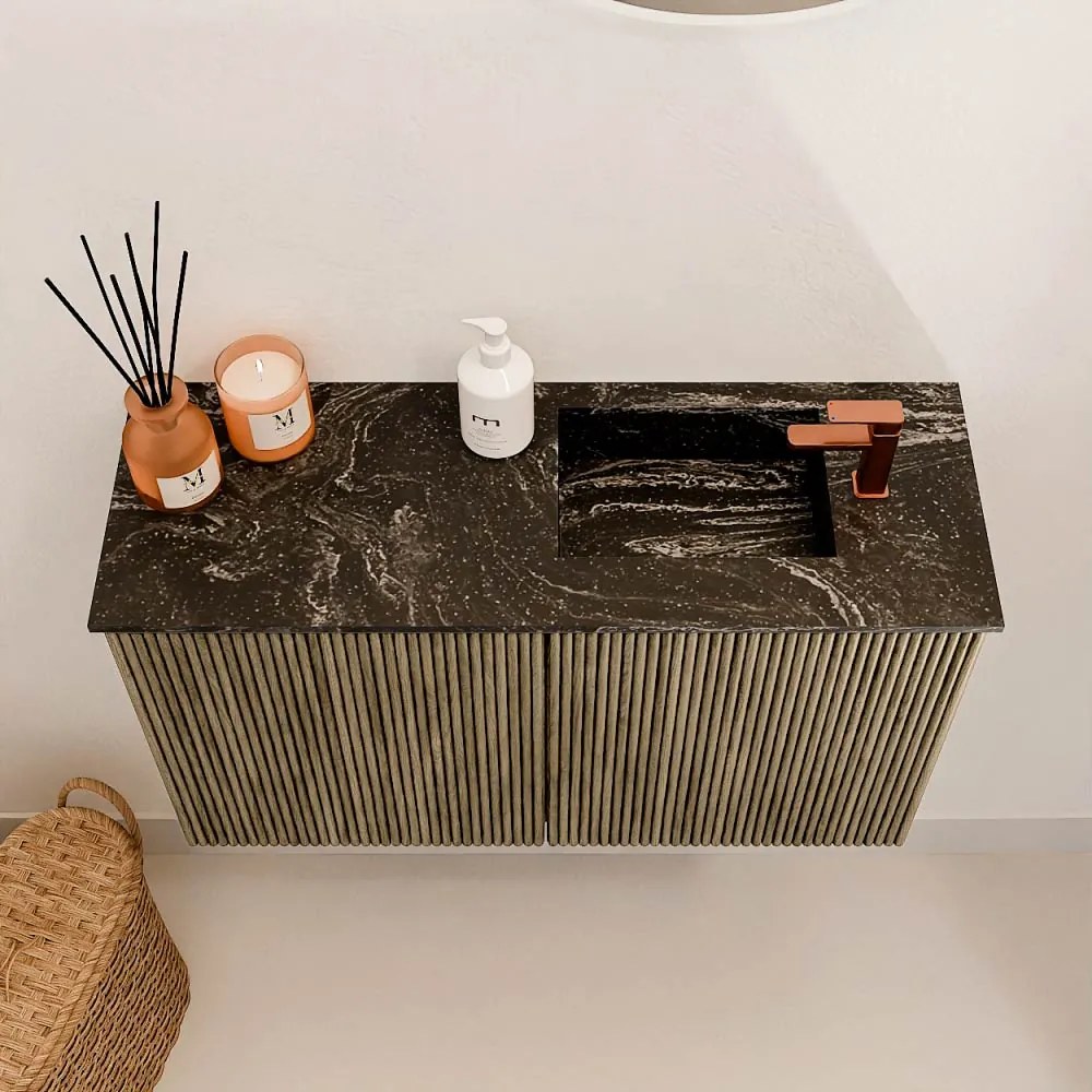 Mondiaz Joya DLux 70cm toiletmeubel dusk met wastafel faye rechts 1 kraangat lava