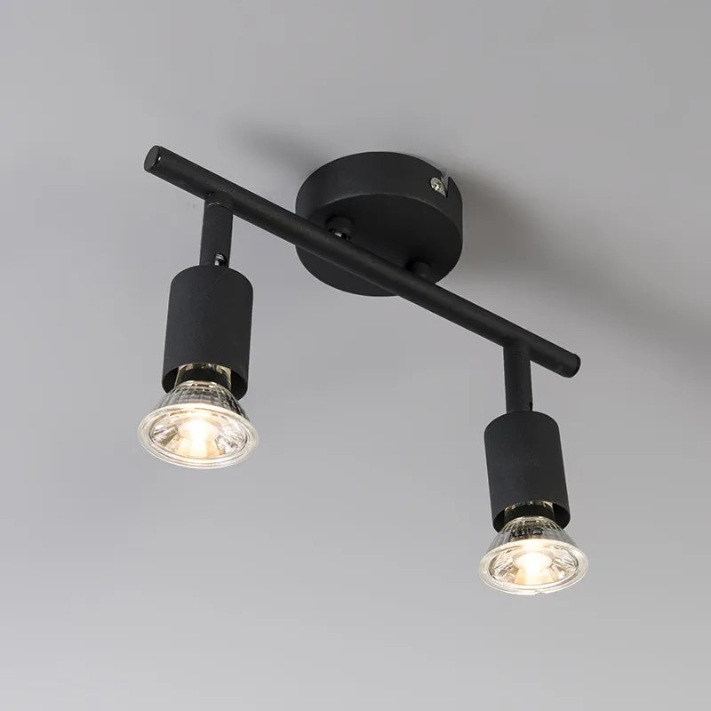 Industriële spot zwart kantelbaar 2-lichts - Jeany
