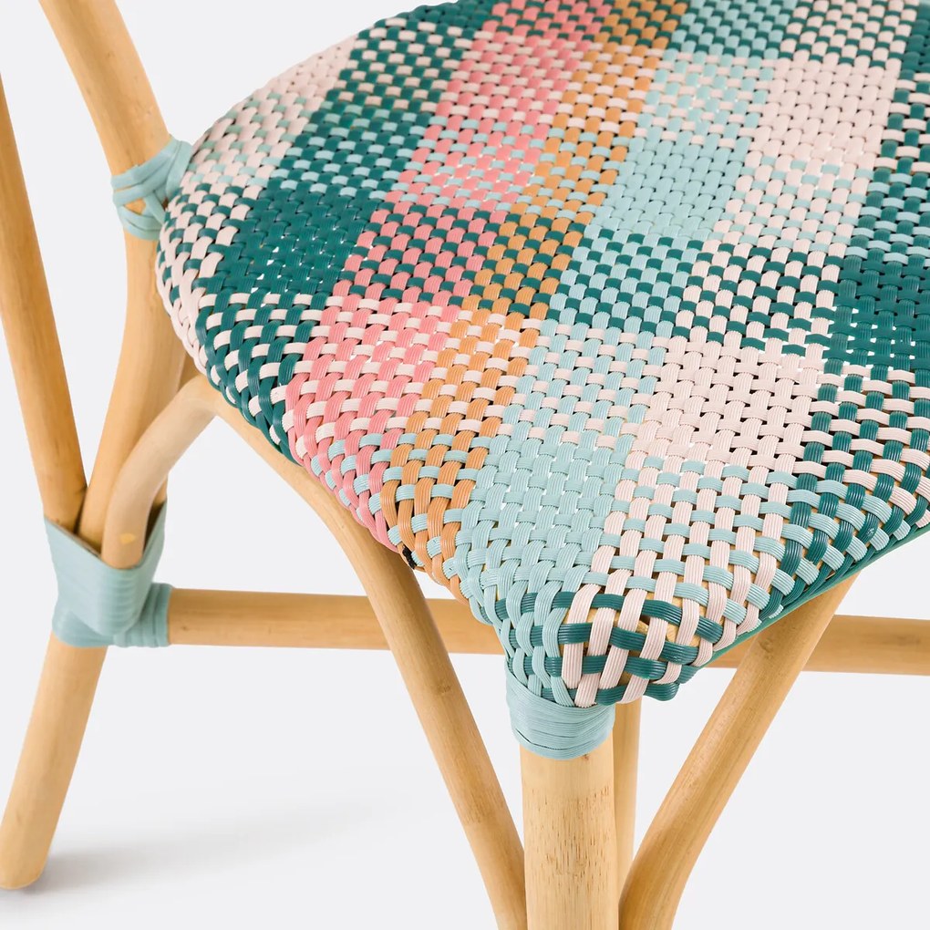 Set van 2 geweven stoelen in ruitmotief, Musette