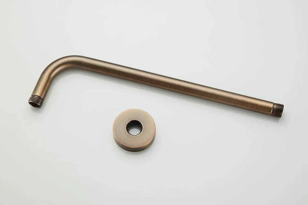 Saniclear Antique inbouwregendouche met 20cm hoofddouche, wandarm, 2 standen handdouche en glijstang verouderd messing