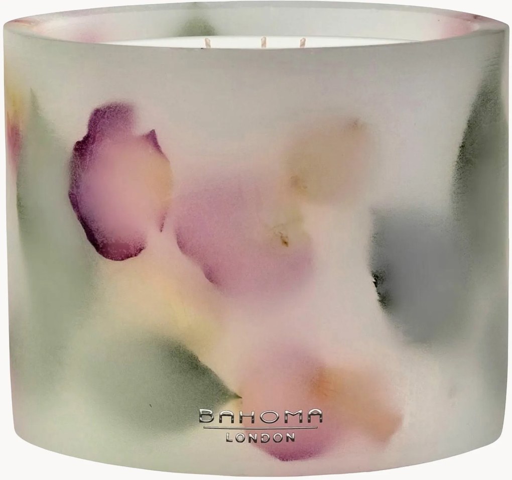 Handgegoten 3-lonts geurkaars Botanica (roos, honing, viooltje)