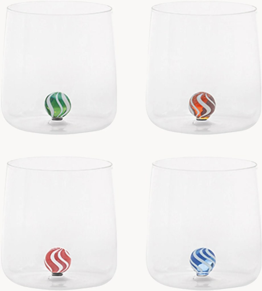 Handgemaakte borosilicaatglazen Bilia Candy, 4-delig