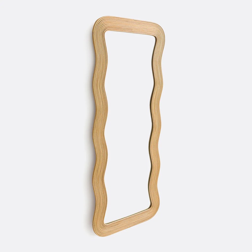 Golvend spiegel in rotan H180 cm, Kiza