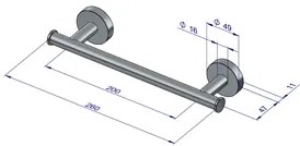 Plieger Como handdoekbeugel magnetisch 26cm RVS-look