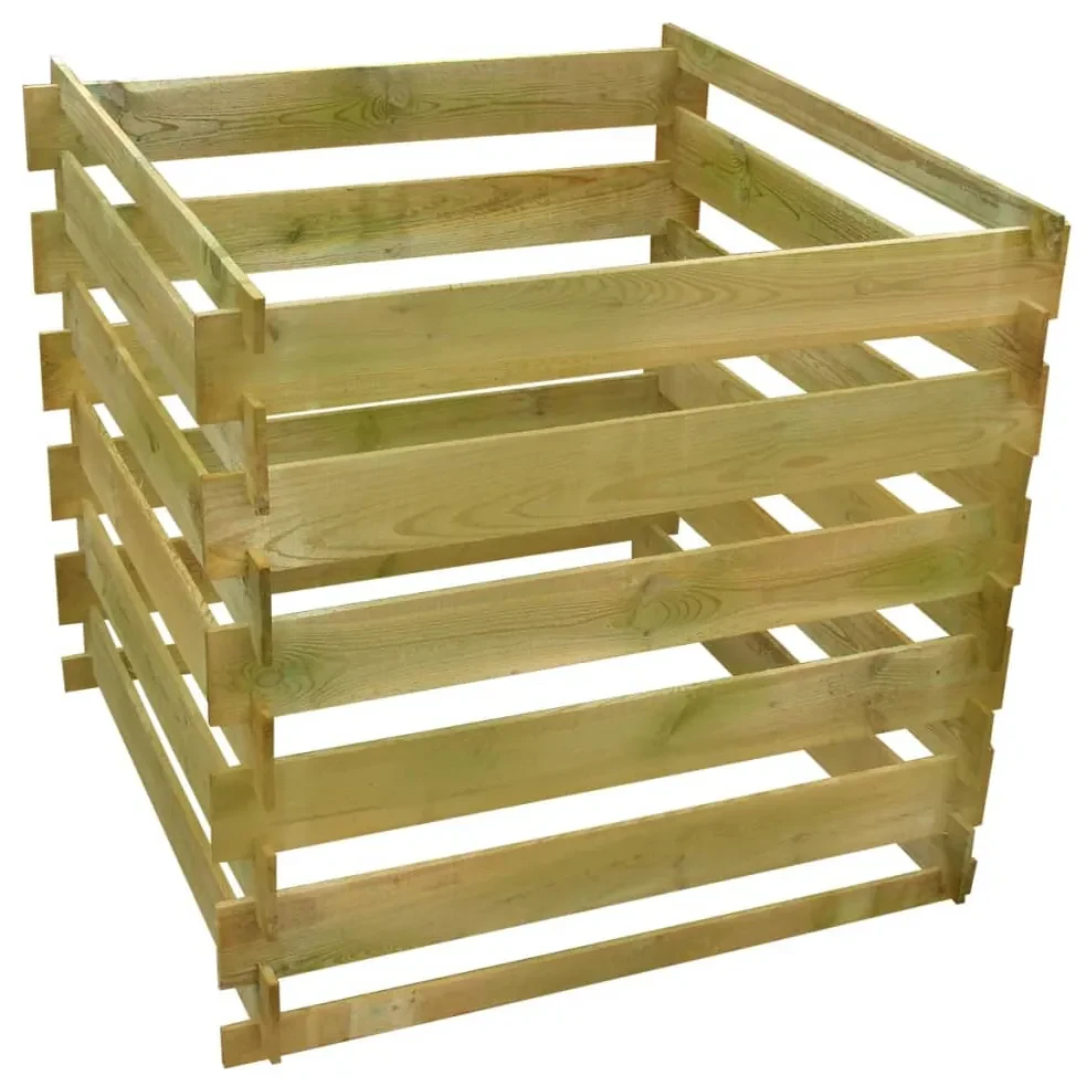 vidaXL Compostbak gelat vierkant 0,54 m³ hout