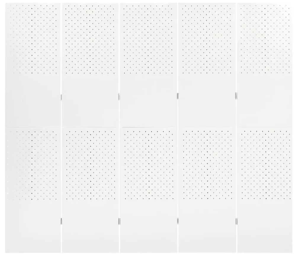 vidaXL Kamerscherm met 5 panelen 200x180 cm staal wit