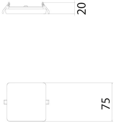 Prolumia 40004261 Prolumia LED Pro-Space 40004261 Pro-Space,inbouw,vierkant75mm,6W,430Lm,4200K,Ra>80,120