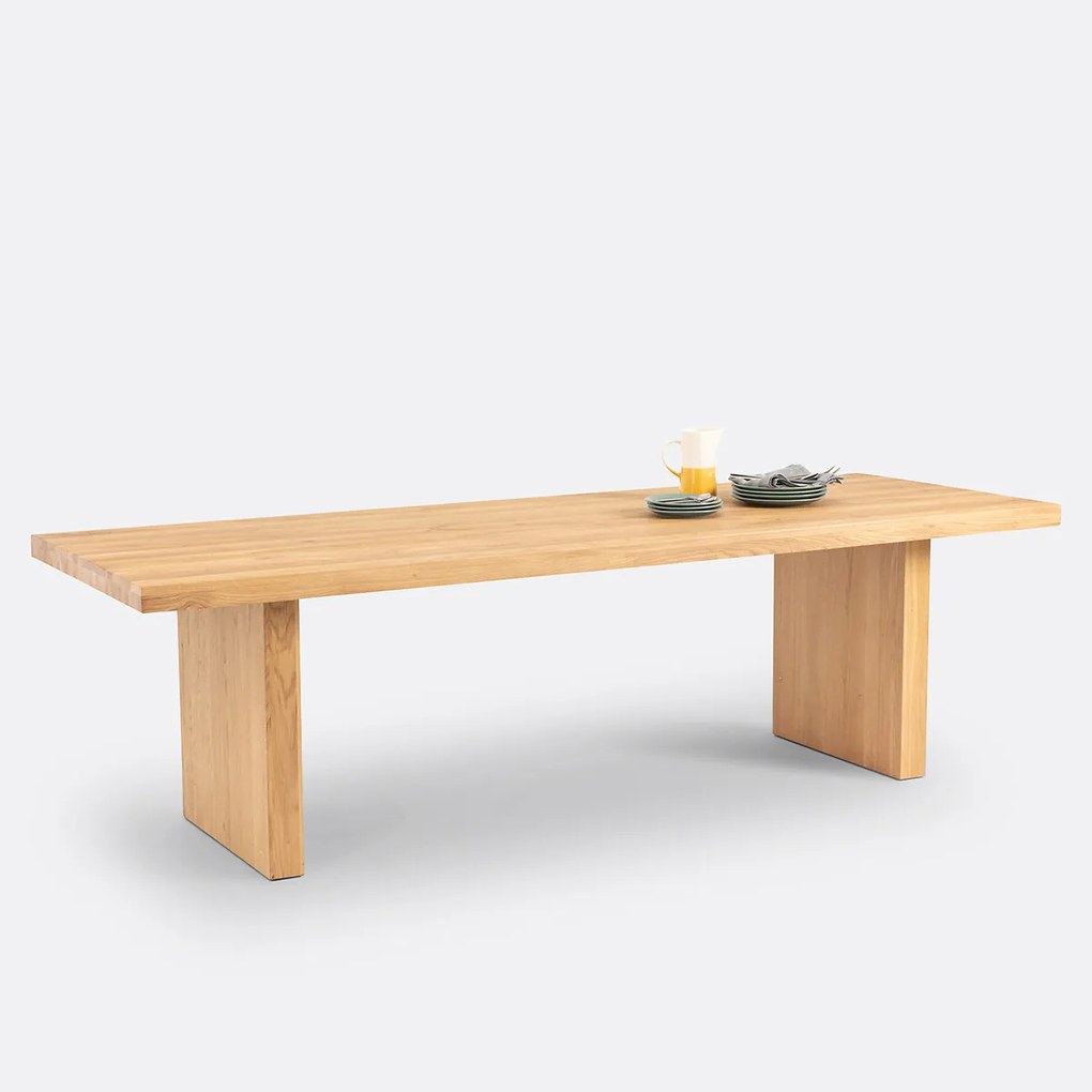 Eettafel, 8 tot 10 couverts, massief eiken, Vova