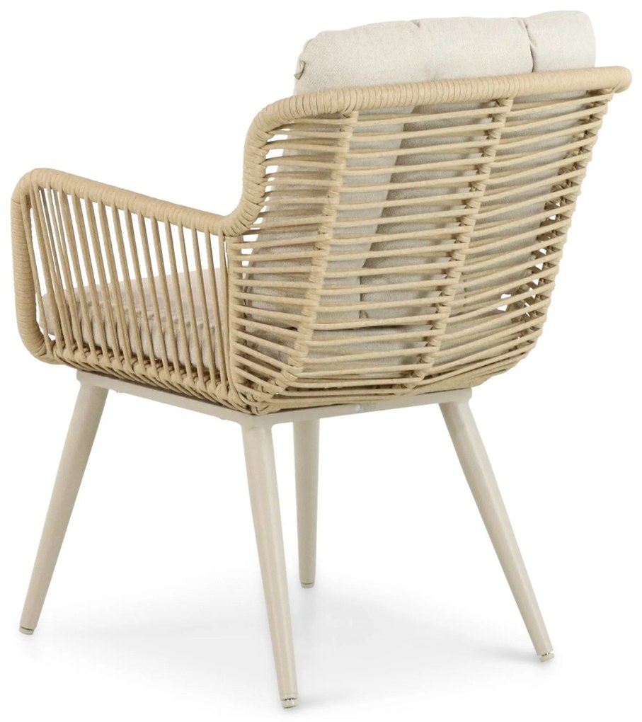 Tuinset 4 personen 125 cm Aluminium/wicker Taupe Coco Custa/Ancona