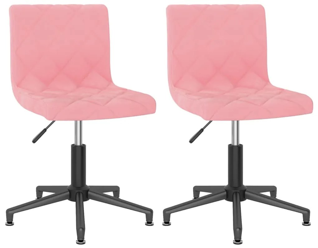 vidaXL Eetkamerstoelen draaibaar 2 st fluweel roze