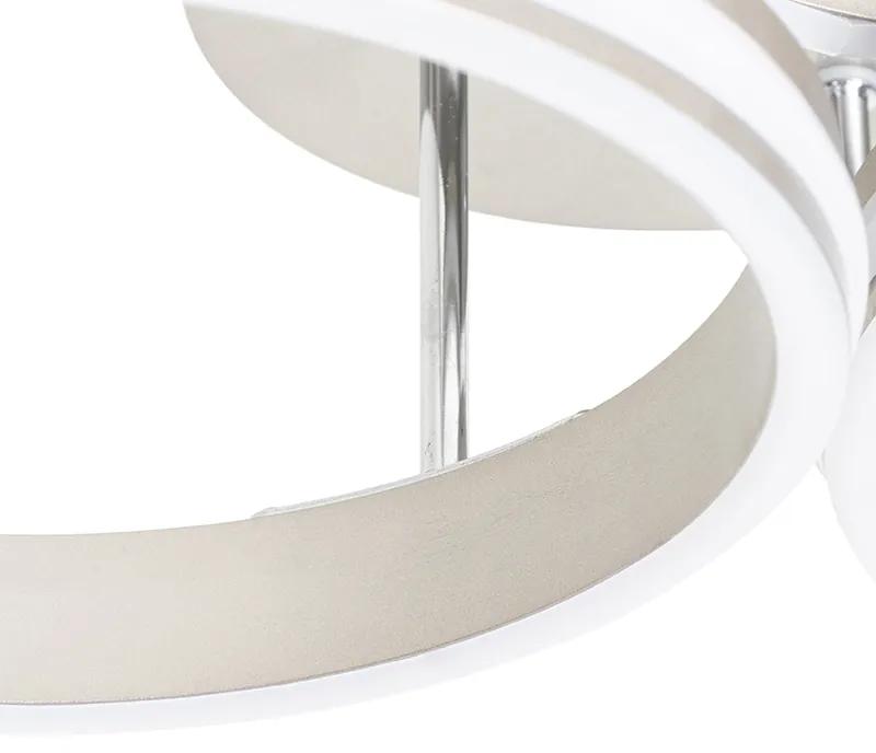 Plafondlamp staal incl. LED 3-staps dimbaar 3-lichts - Navara Design rond Binnenverlichting Lamp
