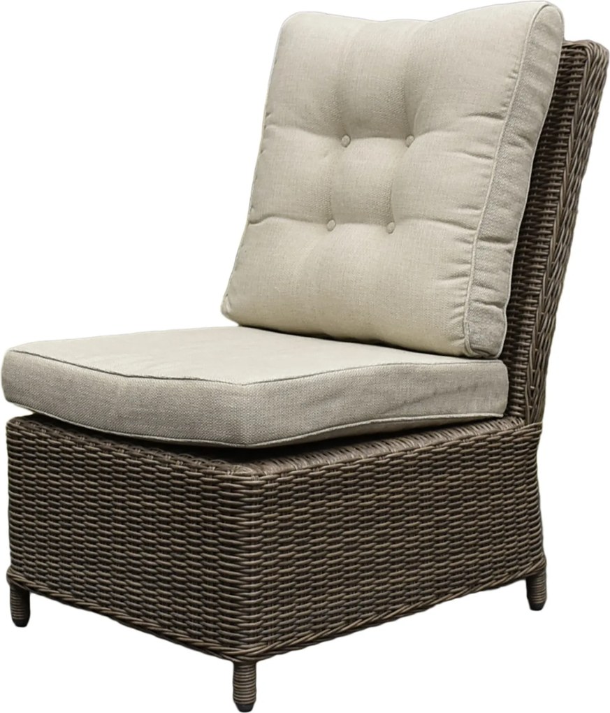 Ibiza middenelement  bruin wicker | naturel mixed weave kussens