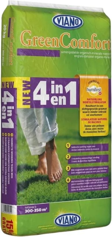 Viano gazonmeststof 20kg voor 350m² - 4-in-1