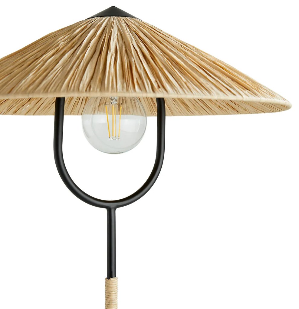 Staande lamp in ijzermetaal en raffia, Mr Tanguy