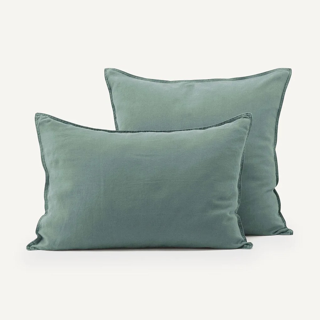 Kussensloop in gewassen hennep, Helm