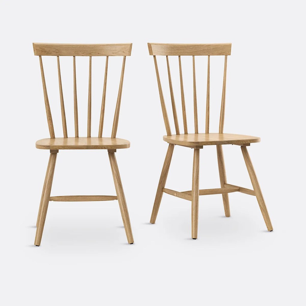 Set van 2 massief hevea lattenstoelen, Jyko
