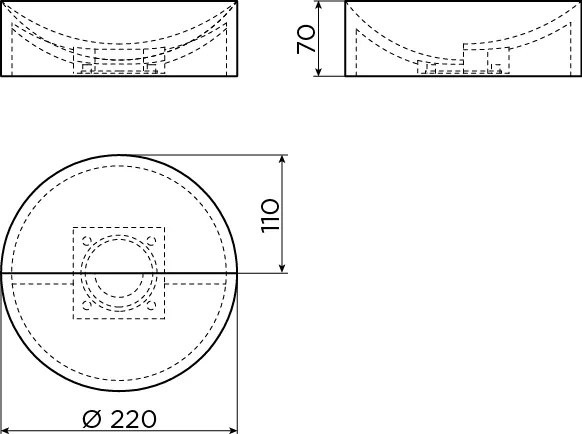 Clou Vale keramische fontein 22cm zonder kraangat grijs mat