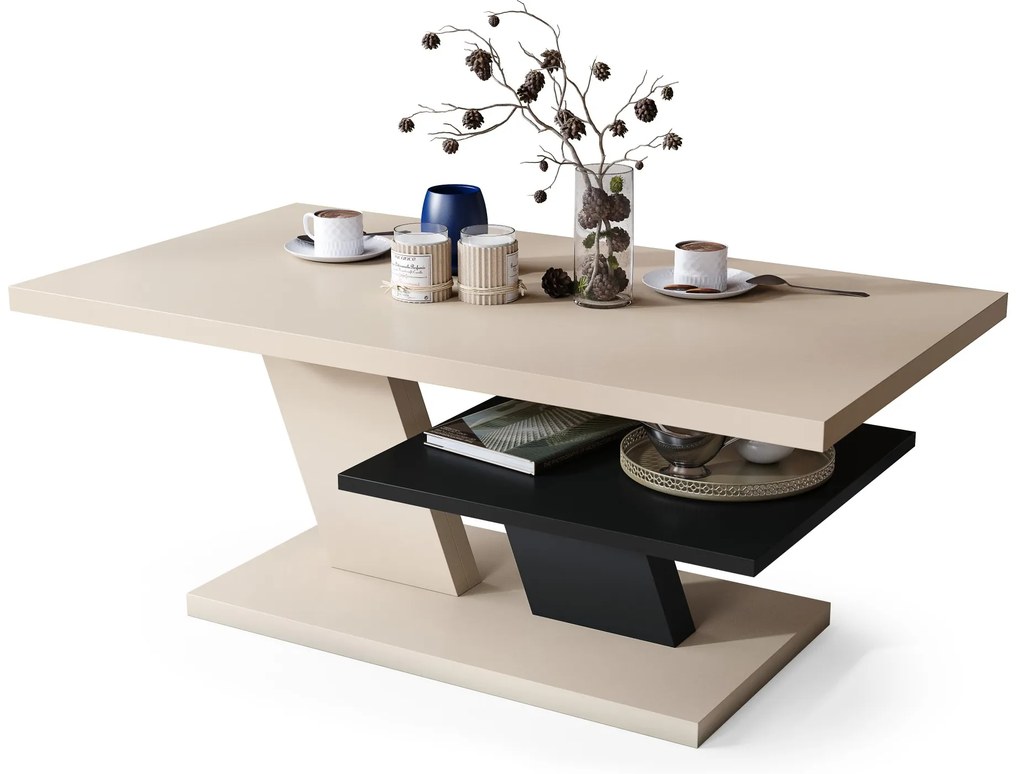 CLIFF beige / zwart, salontafel