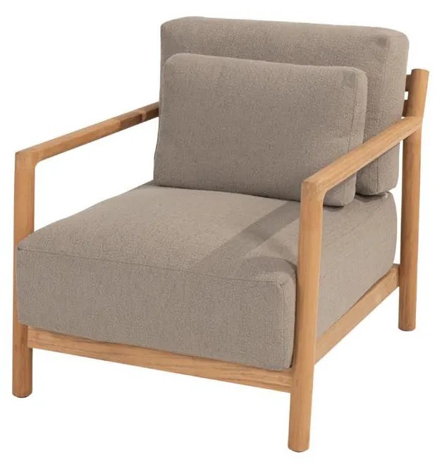 4 Seasons Outdoor Marie chaise loungebank teak SALE Loungebank taupe weerbestendig