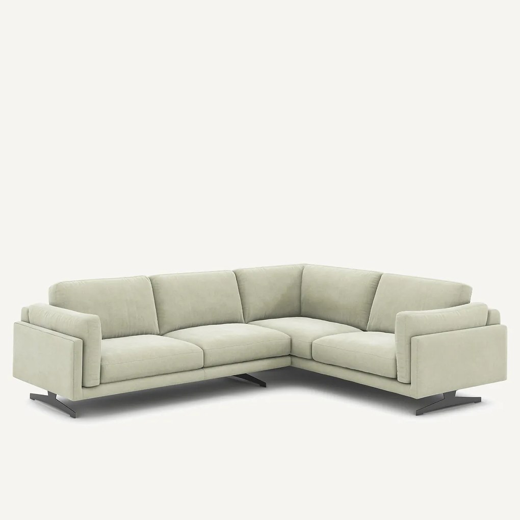 Hoekbank van stonewashed fluweel, CÉSAR