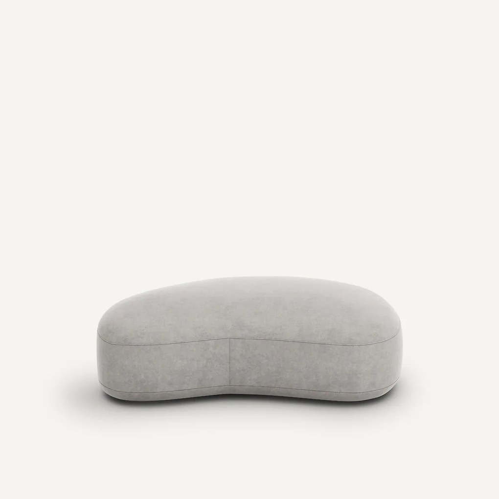 Voetenbank van stonewashed fluweel, Rosebury, ontwerp E. Gallina