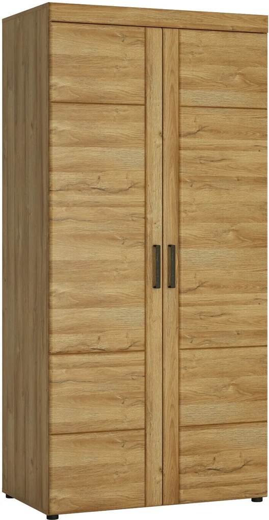 Kledingkast Calsori 120, Kleinzoon eik, 195x93x58cm, 56 kg, Kledingkast deuren: Met scharnieren