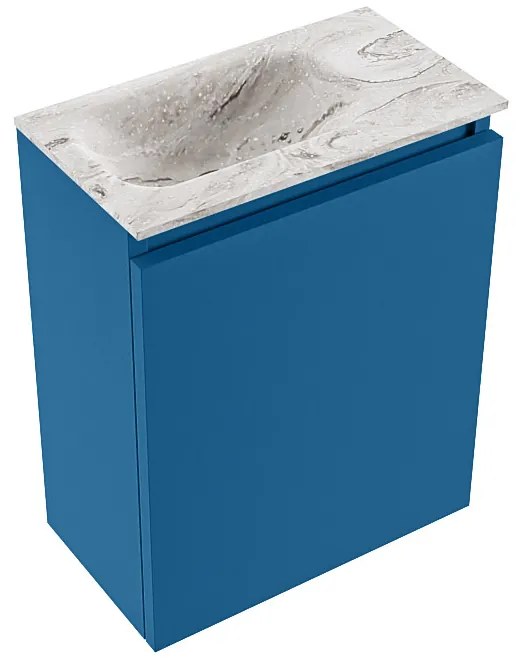 Mondiaz Ture DLux toiletmeubel 40cm jeans met wastafel glace links zonder kraangat