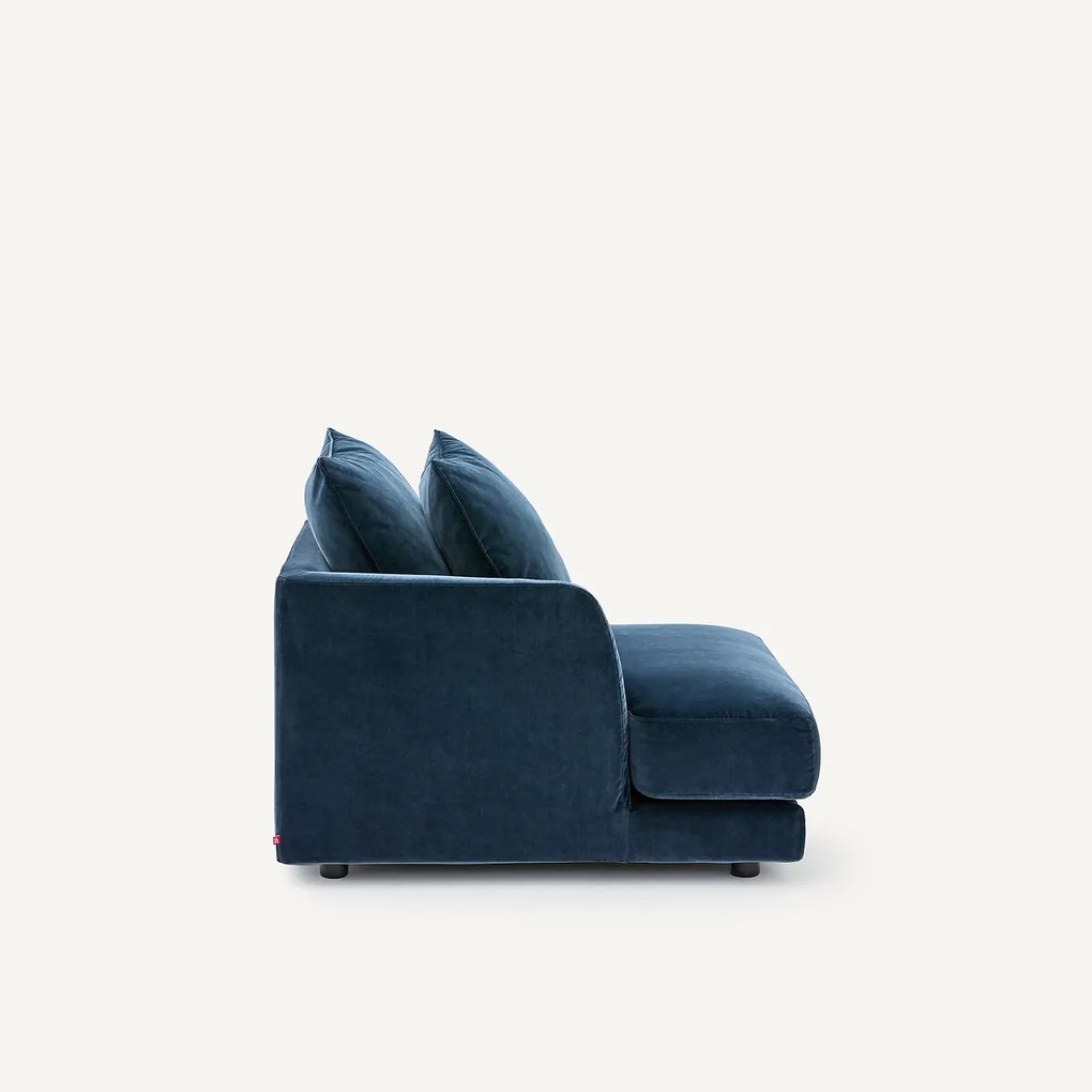 Halve bank links, modulair, van fluweel, TIBERIO