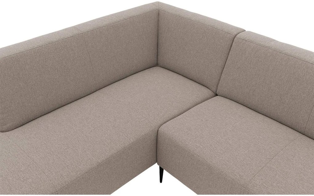 Goossens  Key West grijs, stof, 2-zits, modern design met ligelement links