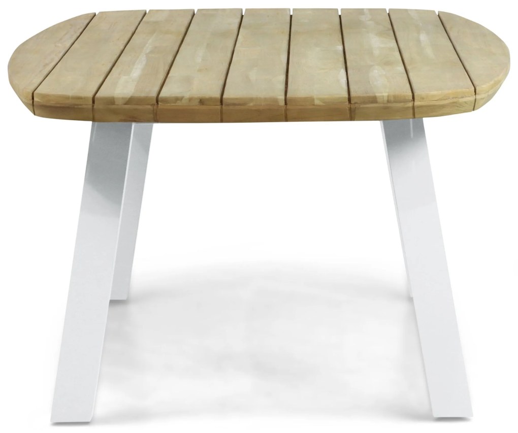 Dining Tuintafel rechthoekig 240 x 100 cm Aluminium/Teak Wit Falcon/Glasgow