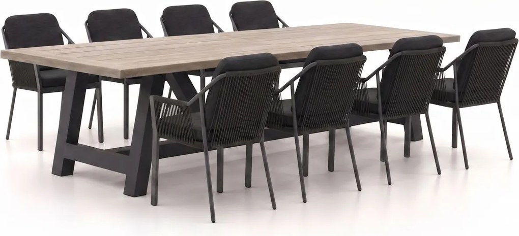 Diningset Tierra Outdoor | 8 personen teakhout | Tuinset stapelbaar | 9-delig | Kees Smit Tuinmeubelen
