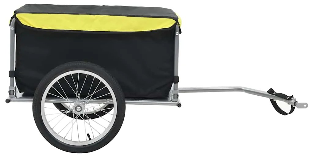 vidaXL Fietstrailer 65 kg zwart en geel