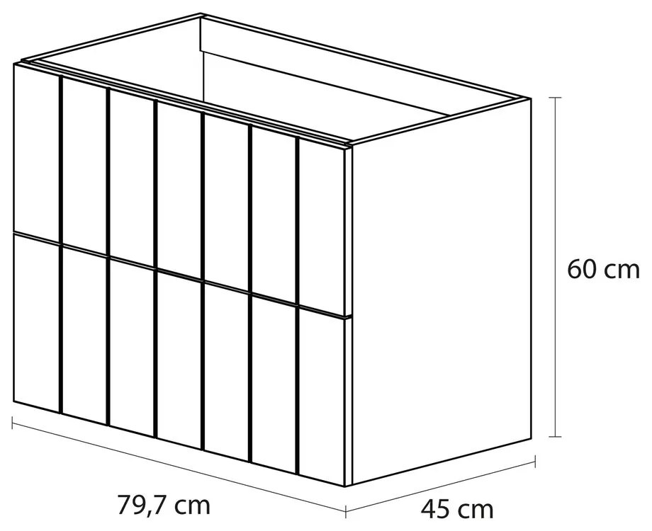 Tiger Maryport onderkast 80cm mat zwart