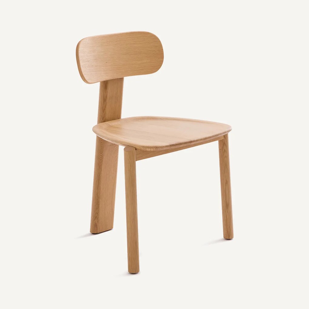 3-poot stoel, massief eiken, MARAIS, ontwerp Emmanuel Gallina