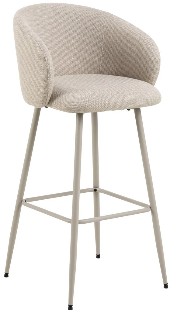 CLARA Beige (Basel 24 stof)/beige frame - GESTOFFEERDE BARSTOEL VOOR KEUKEN/WOONKAMER/RESTAURANT