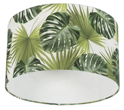 Stoffen Katoenen lampenkap blad dessin rond 35/35/20 - Leaf Modern