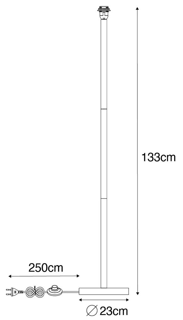 Landelijke vloerlamp hout zonder kap - Mels