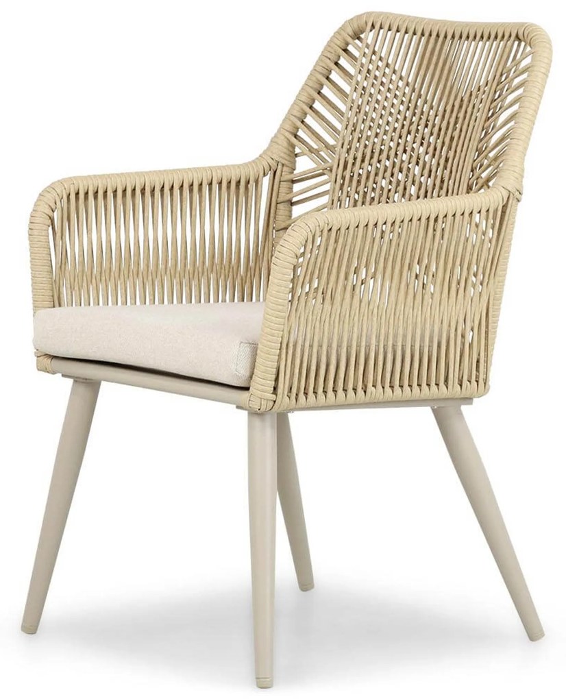 Tuinset 6 personen 220 cm Aluminium/wicker Taupe Coco Vedra/Bristol