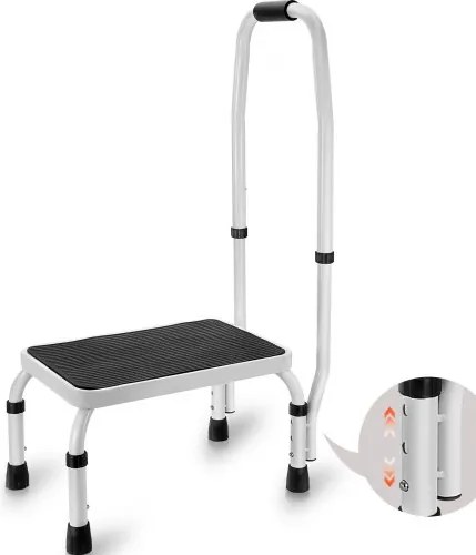 VEVOR Huishoudladder 810 x 417 x 285 mm Opklapbare trap Stalen trap 1 trede Trap met een draagvermogen van 150 kg Opklapbaar opstapje Trap met één trede 810 mm hoog Keukentrap Antislip opstapje