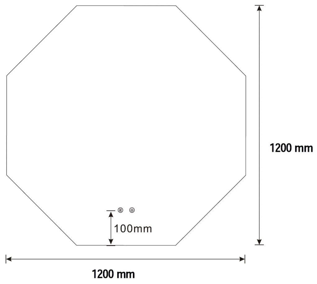 Best Design Honey achthoekige LED spiegel met spiegelverwarming 120x120cm