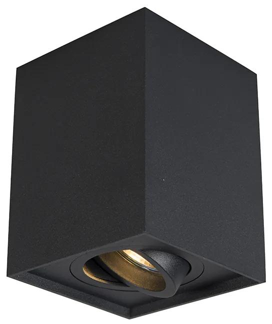 Spot / Opbouwspot / Plafondspot zwart verstelbaar - Quadro 1 up Design, Modern GU10 vierkant Binnenverlichting Lamp