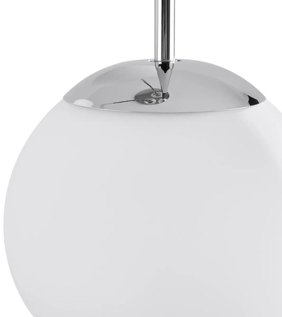 Hanglamp in metaal en opaline, Theide