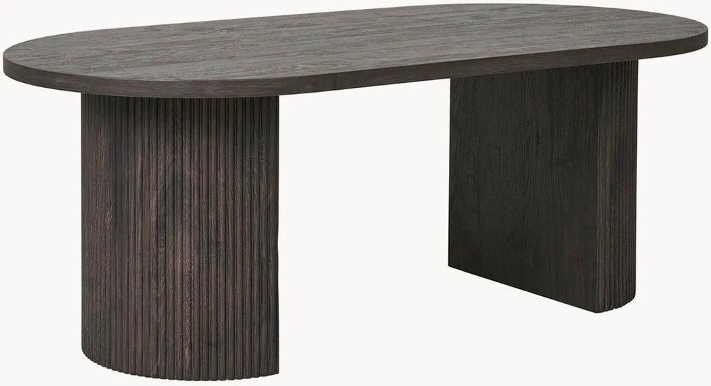Ovale salontafel Boavista met houtlook