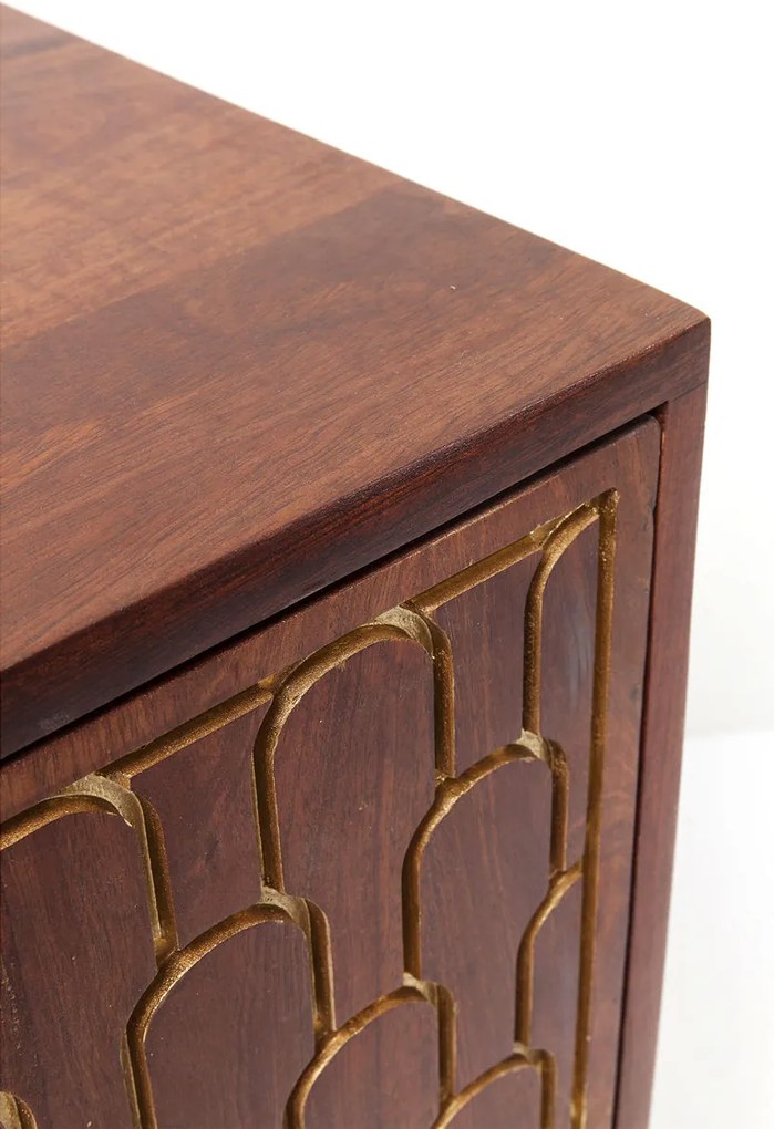 Mangohouten Tv-meubel Goud - 140x35x50cm.