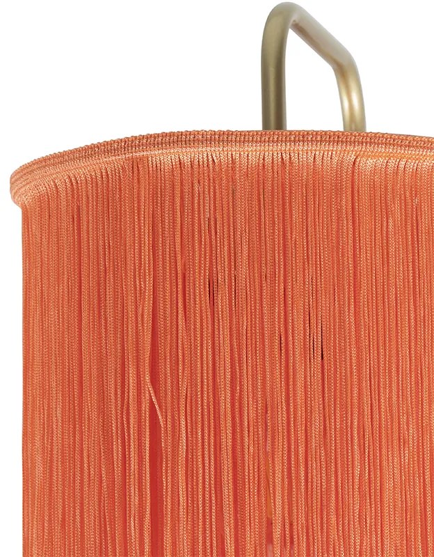 Oosterse wandlamp goud roze kap met franjes - FranxaOosters E27 rond Binnenverlichting Lamp