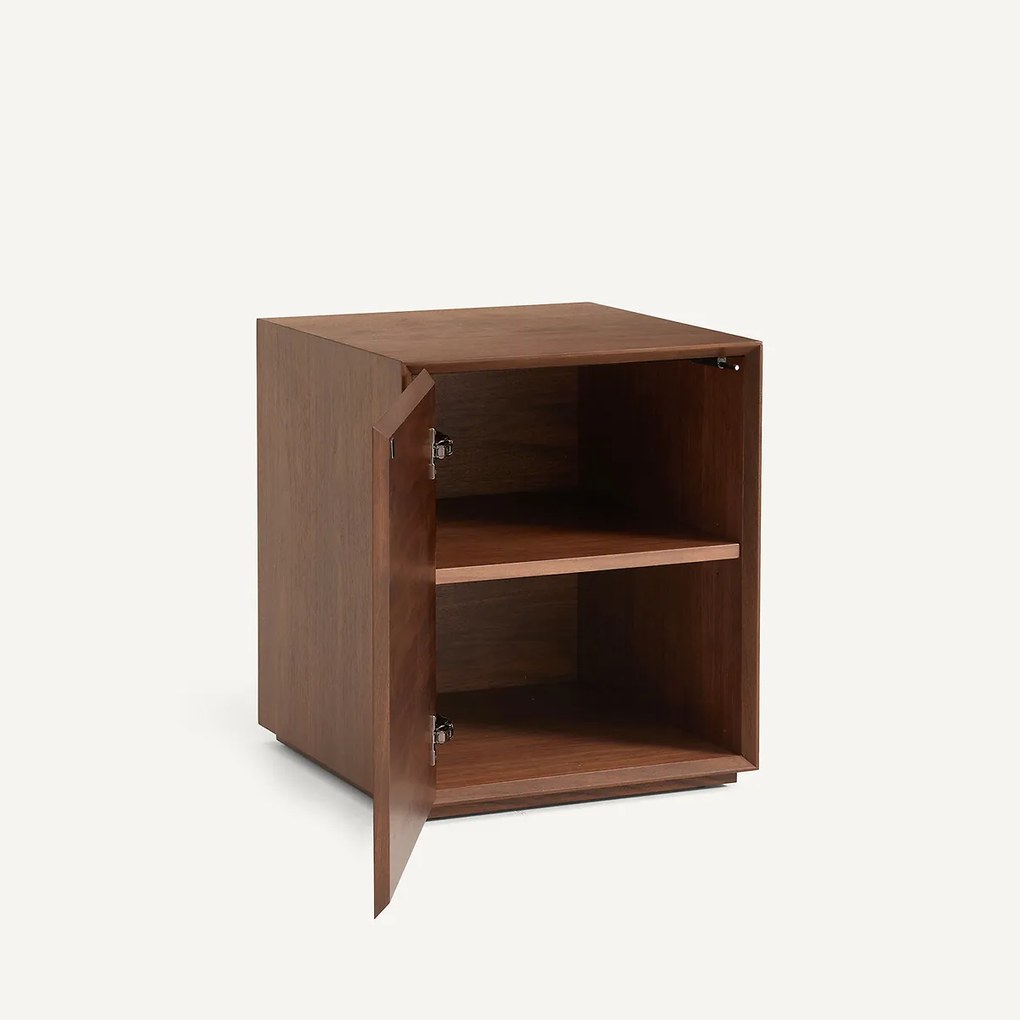 MDF 1-deurs bureauonderbouw, notenhout gefineerd, MIKUBE