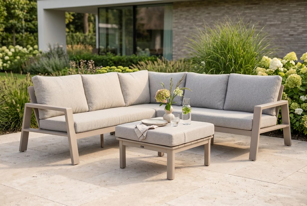 Hoek loungeset 5 personen Aluminium Zand/Beige Lifestyle Garden Furniture Melone