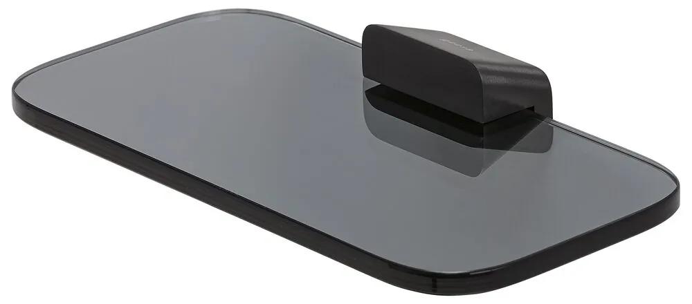 Geesa Shift planchet/zeephouder zwart metaal geborsteld met rookglas