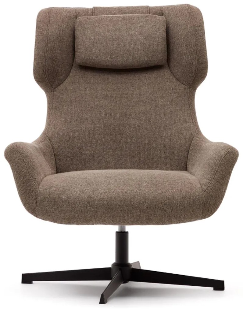 Kave Home Zalina Draaibare Fauteuil Bruin Chenille