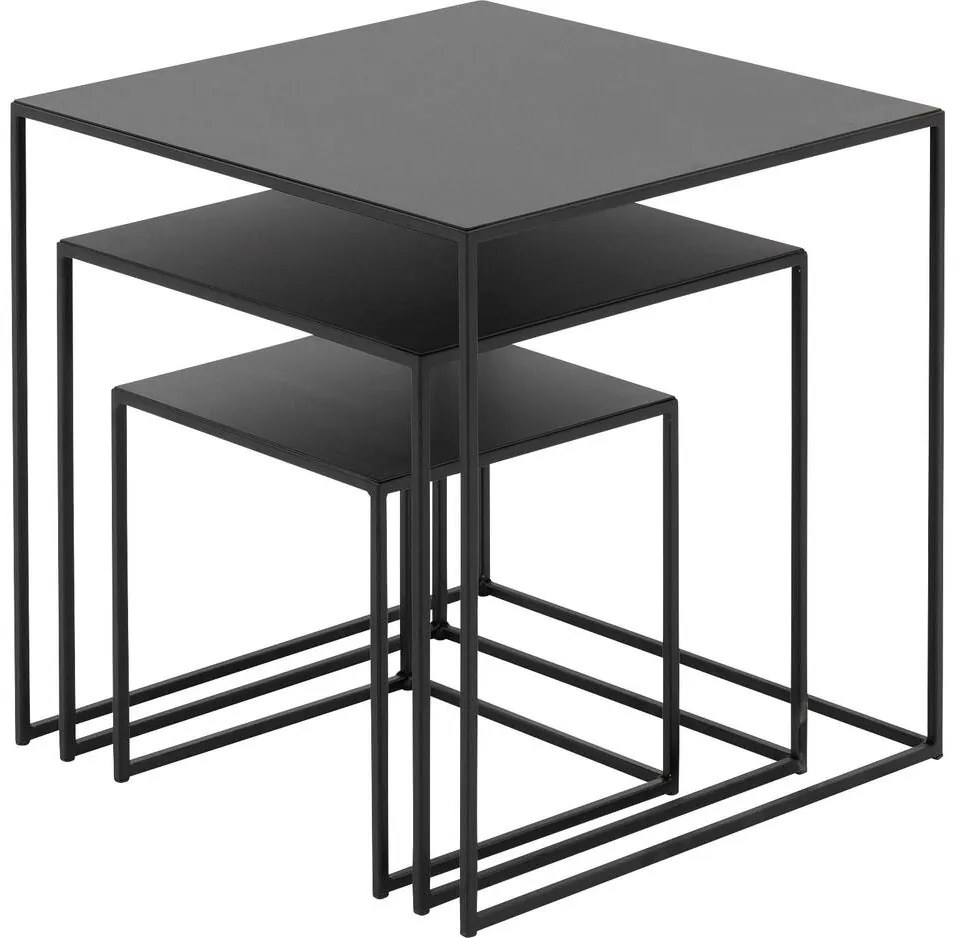 Goossens Bijzettafel Filas, metaal zwart, elegant chic, 50 x 50 x 50 cm